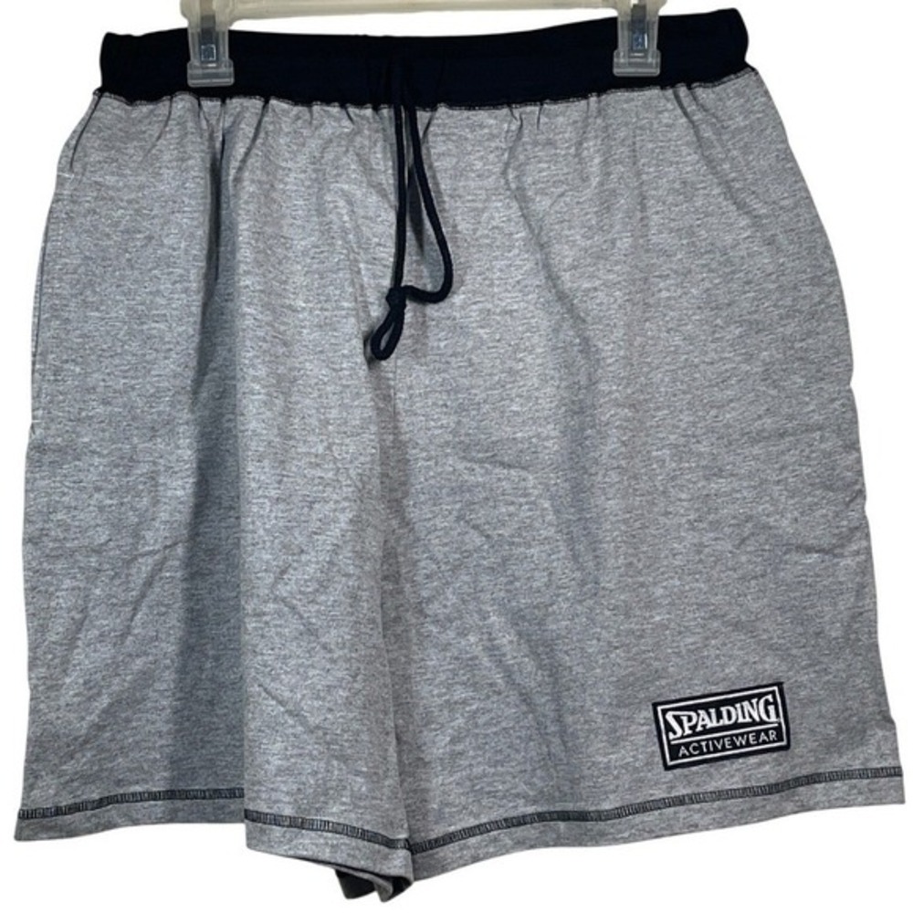 Spalding Activewear  XL Shorts Gray Black Drawstring‎ Athletic vtg gym workout